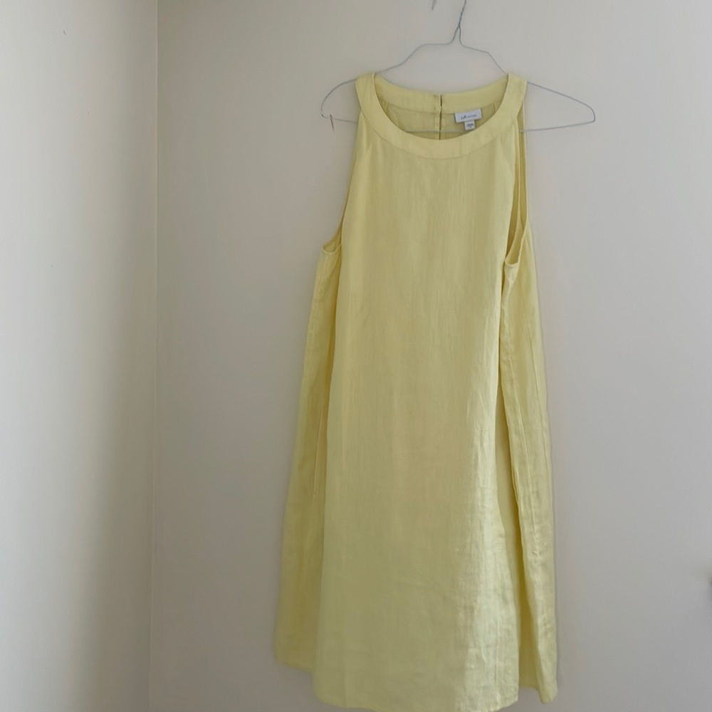 J Jill 100% linen yellow dress size XL